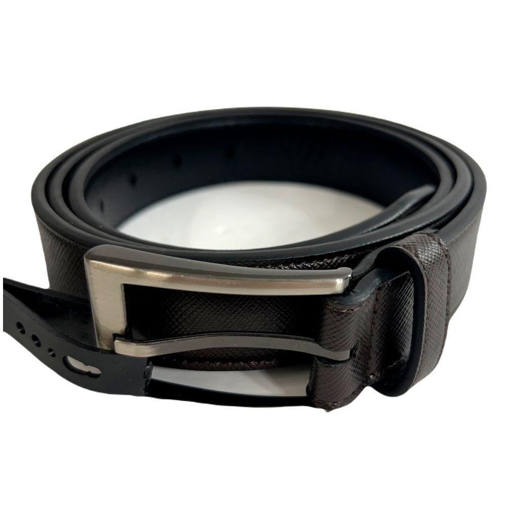 Alfani Saffiano Textured Belt Mens‎ XL 42-44 Brown Faux Leather
